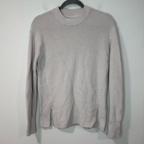 Lululemon Merino Wool-Blend Ribbed Crewneck Sweater Knit Crew White Cream - Picture 1 of 7